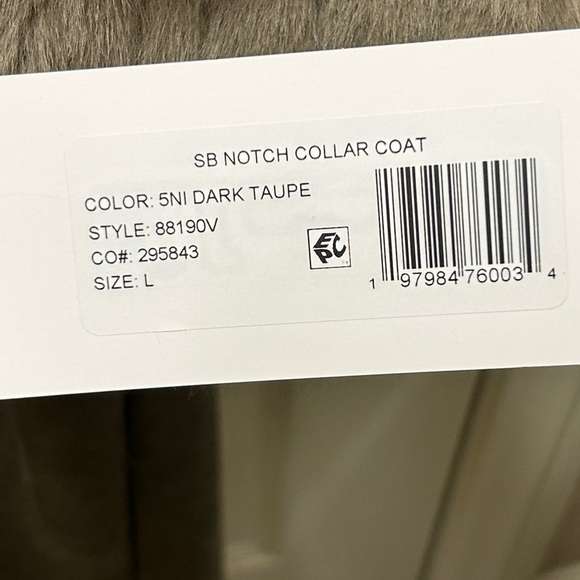 VIA SPIGA DARK TAUPE WOMEN NORTCH COLLAR COAT WITH FAUX FUR TRIM SIZE LARGE NWT - Picture 9 of 16